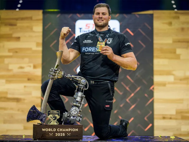 Jack Jordan nuovo campione del mondo allo Stihl Timbersports world Championship 2025